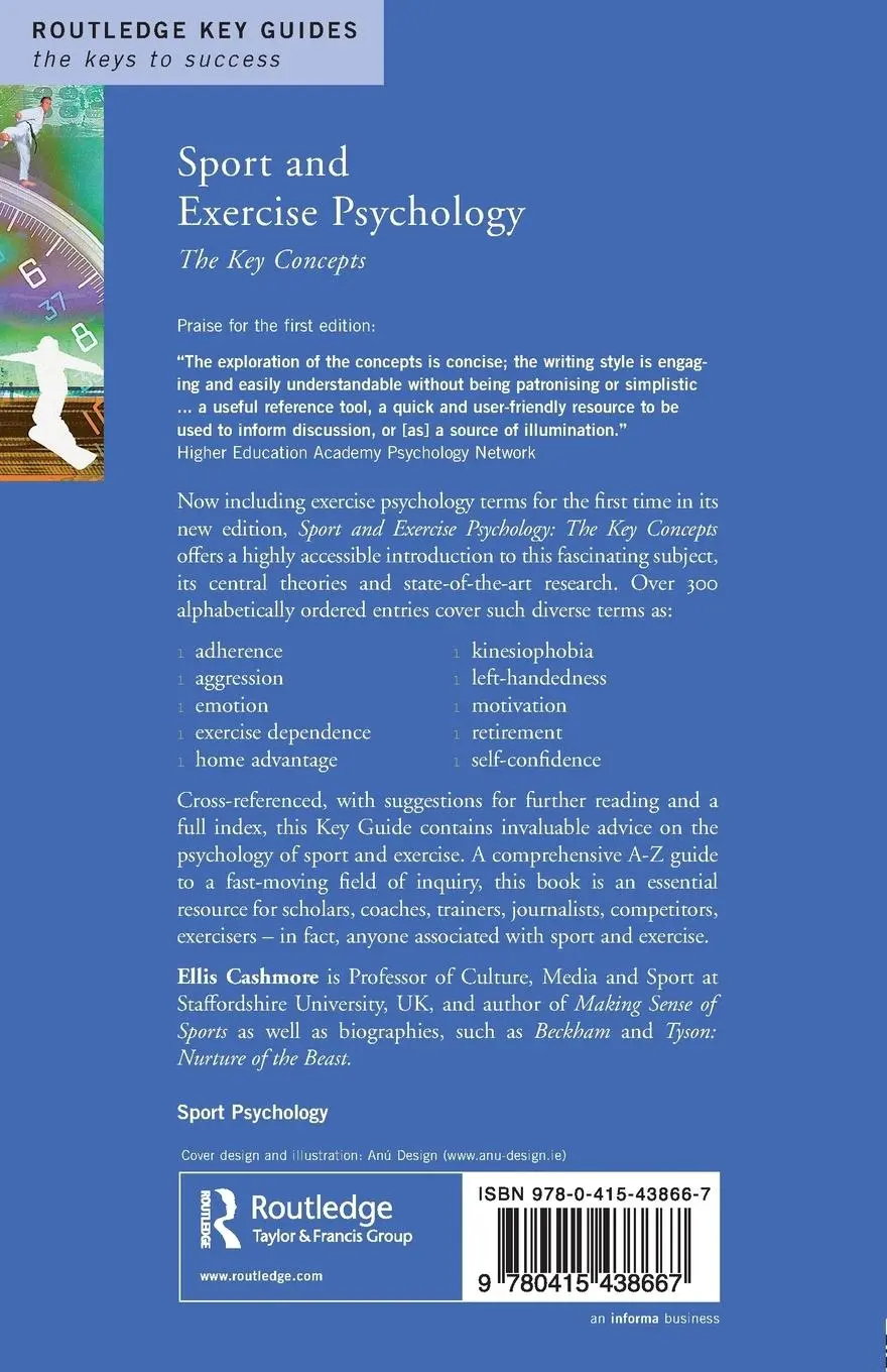 Rückseite: 9780415438667 | Sport and Exercise Psychology | The Key Concepts | Ellis Cashmore