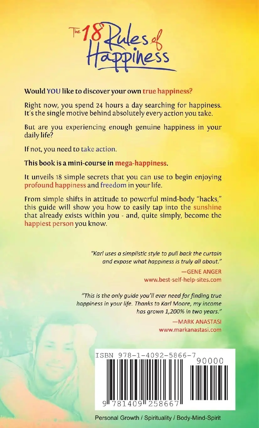 Rückseite: 9781409258667 | The 18 Rules of Happiness Pocket Guide | Karl Moore | Taschenbuch