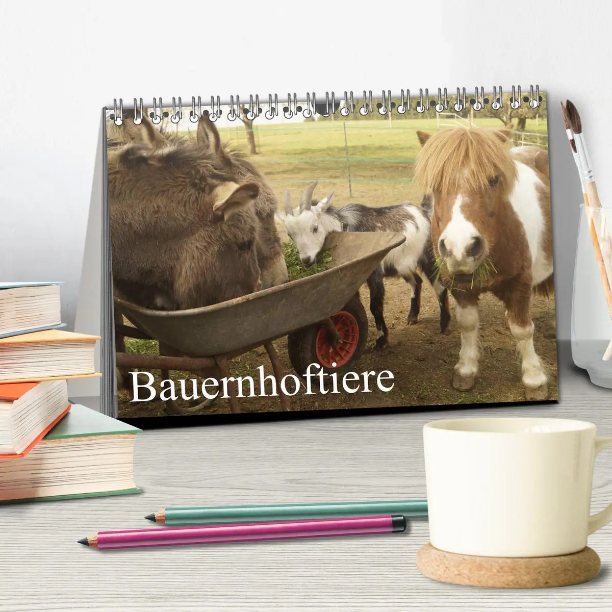 Bild: 9783516118667 | Bauernhoftiere (Tischkalender 2026 DIN A5 quer), CALVENDO...