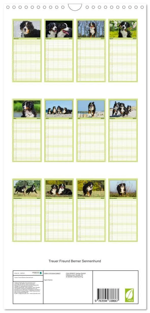 Bild: 9783594338667 | Familienplaner 2027 - Treuer Freund Berner Sennenhund mit 5 Spalten...