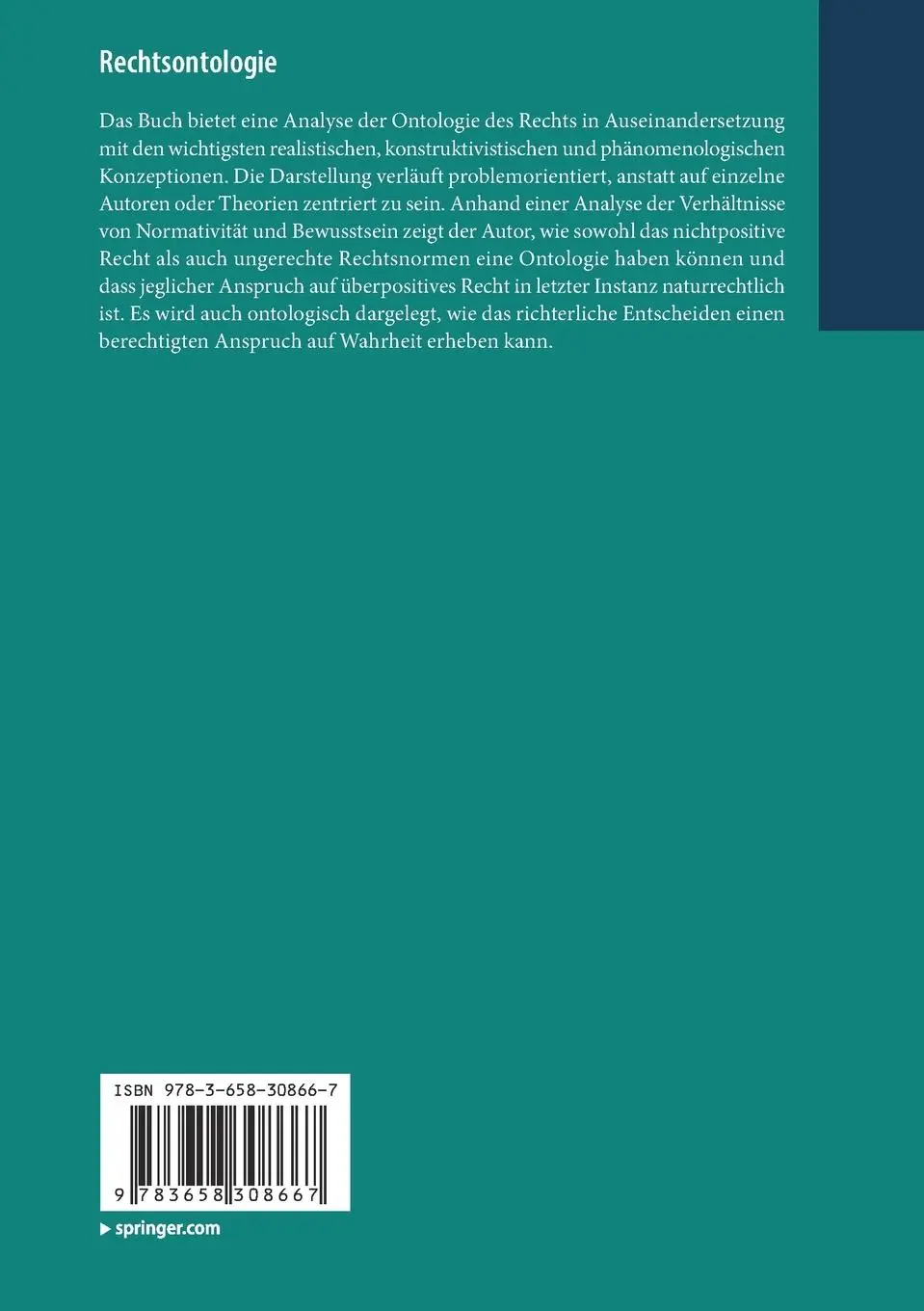 Rückseite: 9783658308667 | Rechtsontologie | André Ferreira Leite de Paula | Taschenbuch | xii