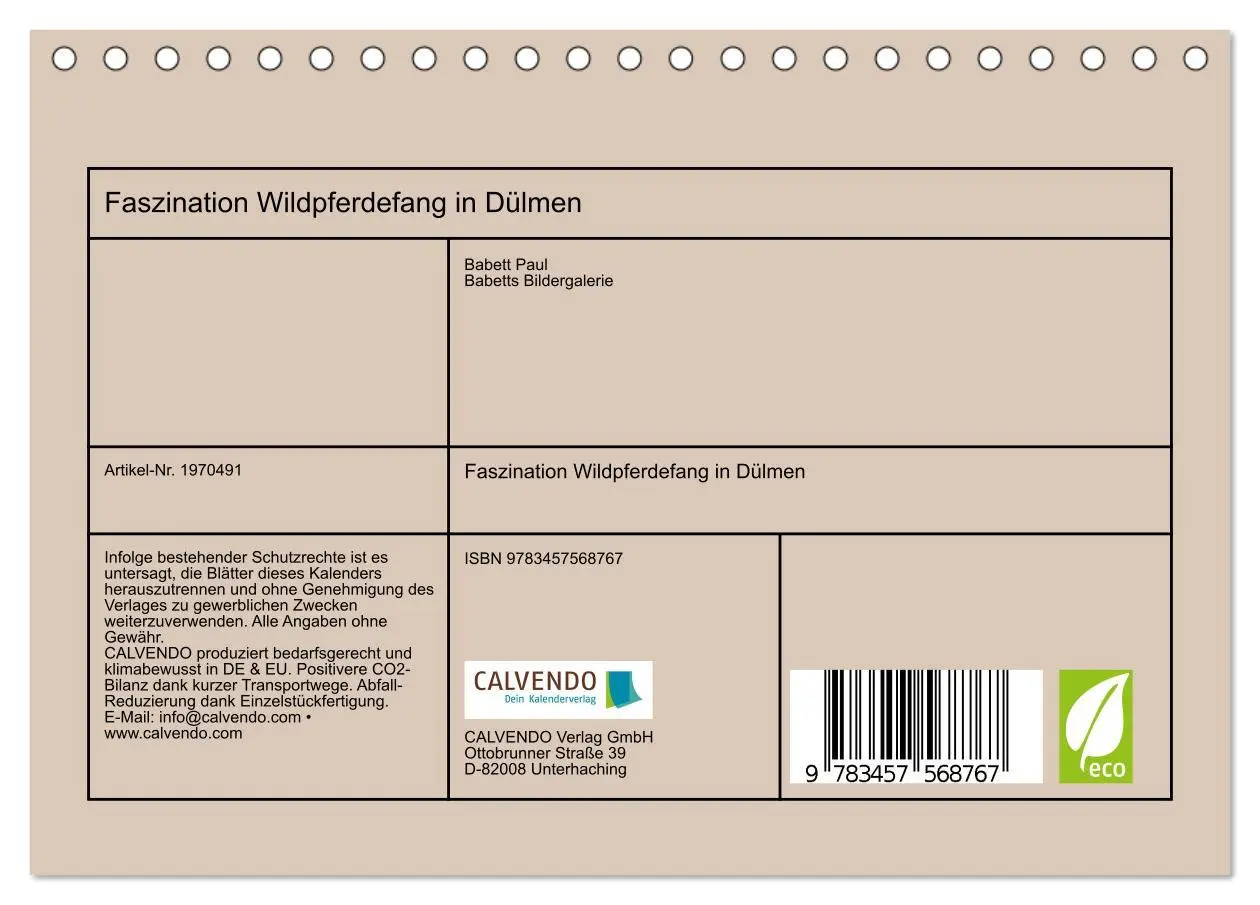 Bild: 9783457568767 | Faszination Wildpferdefang in Dülmen (Tischkalender 2026 DIN A5...