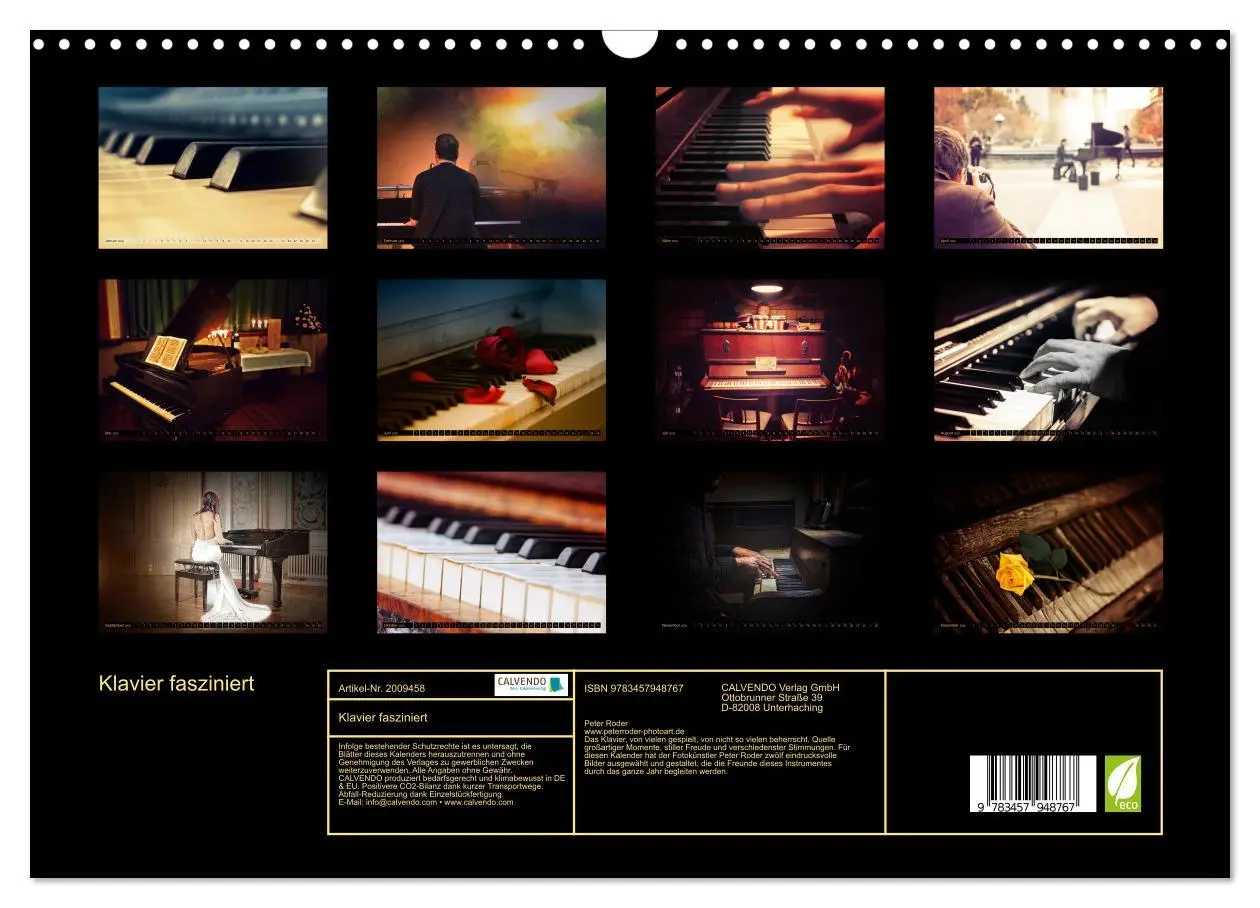 Bild: 9783457948767 | Klavier fasziniert (Wandkalender 2026 DIN A3 quer), CALVENDO...