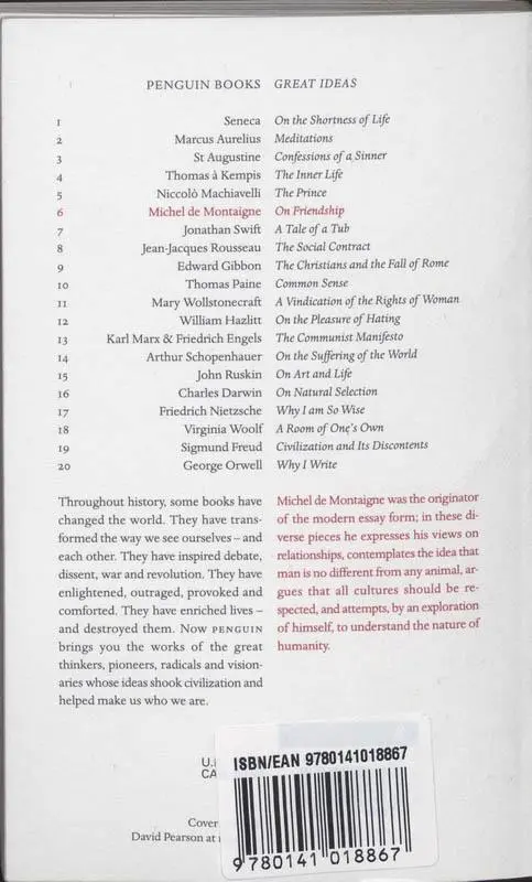 Rückseite: 9780141018867 | On Friendship | Michel De Montaigne | Taschenbuch | Englisch | 2004