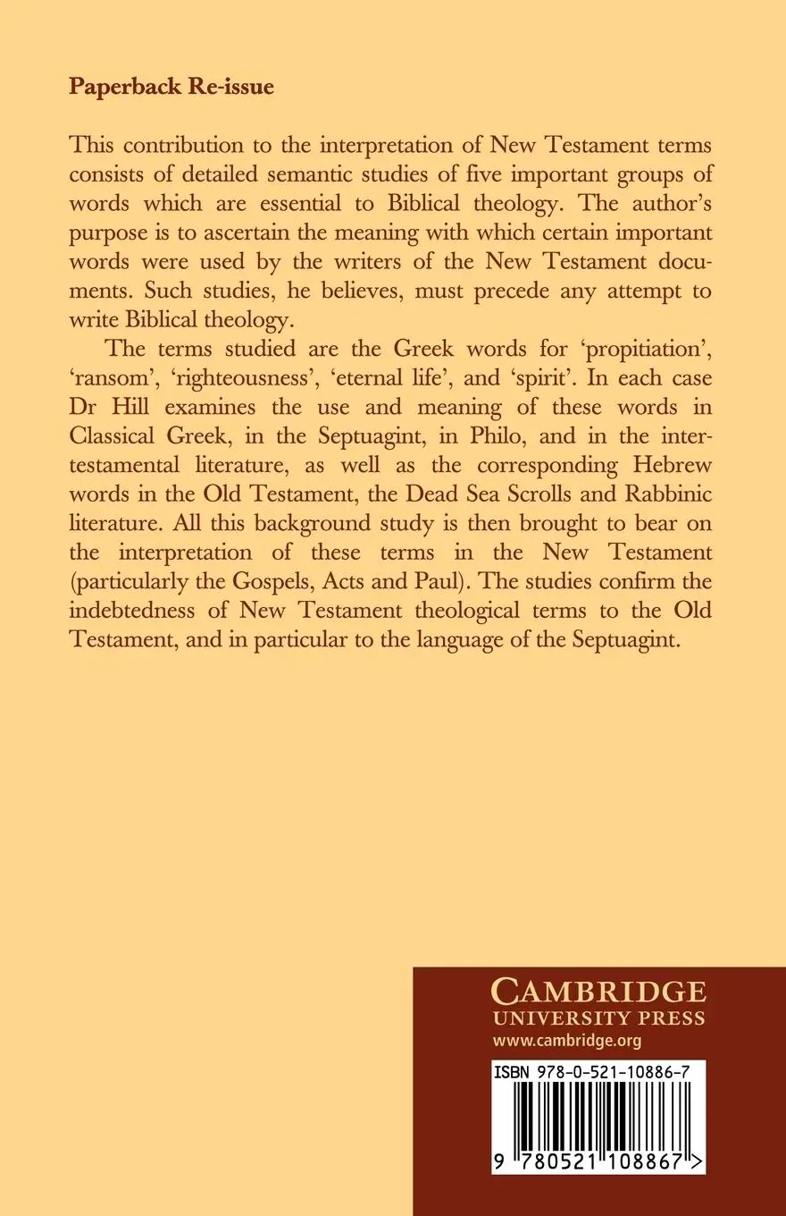 Rückseite: 9780521108867 | Greek Words Hebrew Meanings | David Hill (u. a.) | Taschenbuch | 2008