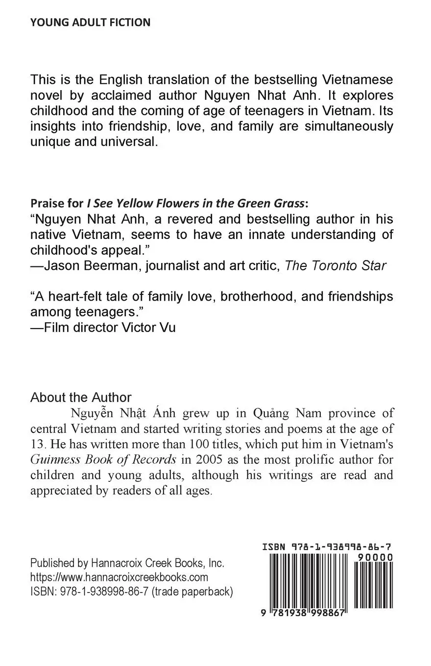 Rückseite: 9781938998867 | I See Yellow Flowers in the Green Grass | Nguyen Nhat Anh | Buch