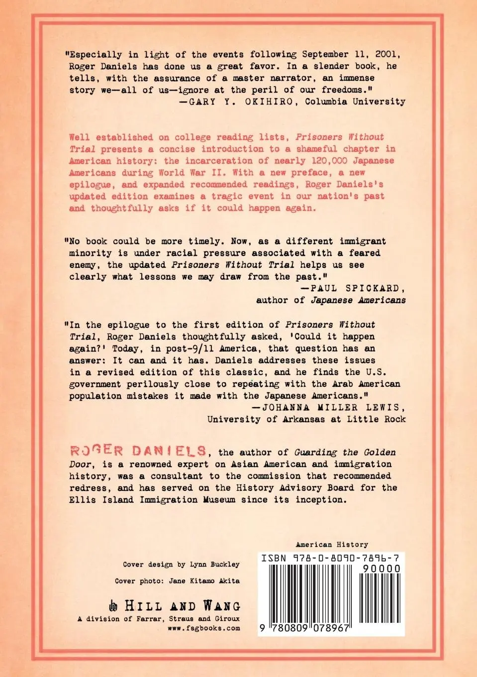 Rückseite: 9780809078967 | Prisoners Without Trial | Roger Daniels | Taschenbuch | Englisch
