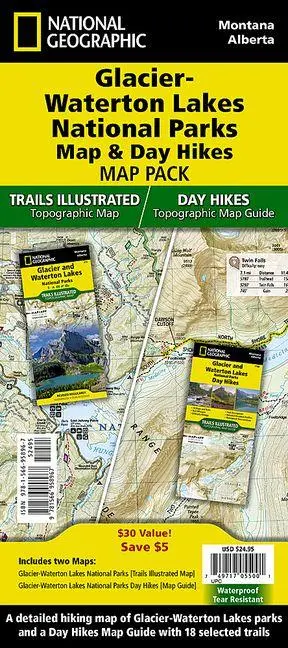 Cover: 9781566958967 | Glacier and Waterton Lakes Day Hikes &amp; National Parks Maps [Map...
