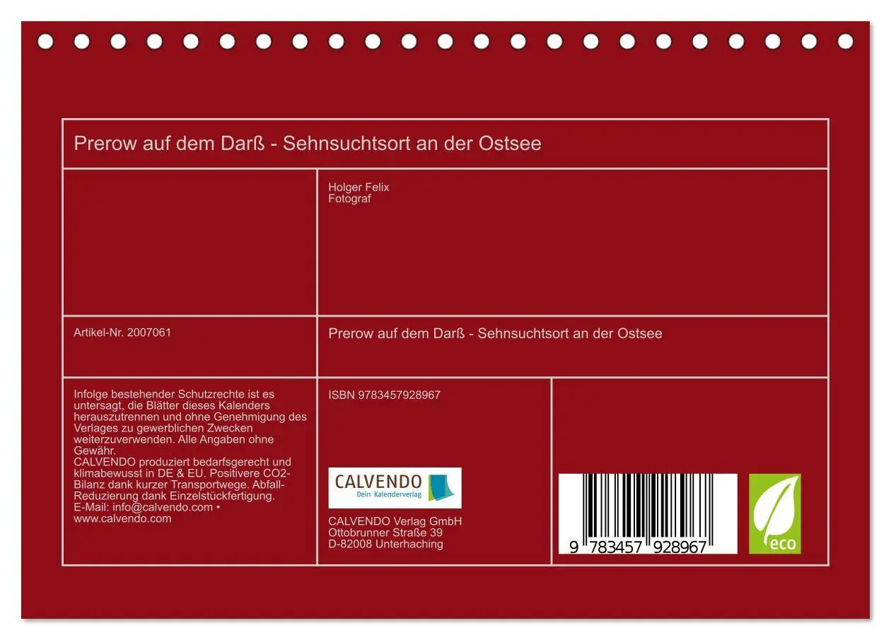 Bild: 9783457928967 | Prerow auf dem Darß - Sehnsuchtsort an der Ostsee (Tischkalender...