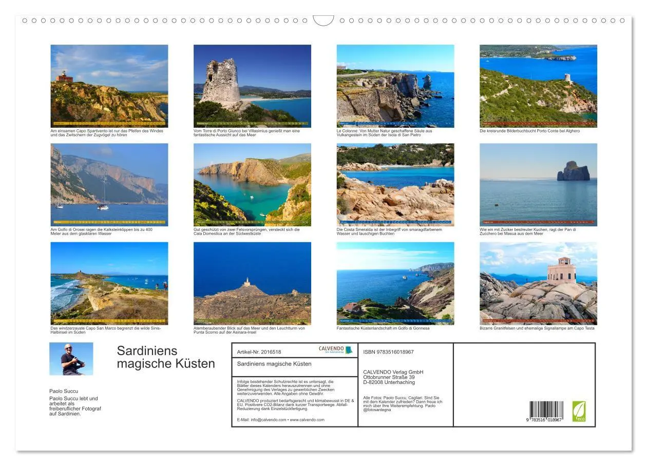 Bild: 9783516018967 | Sardiniens magische Küsten (Wandkalender 2026 DIN A2 quer),...