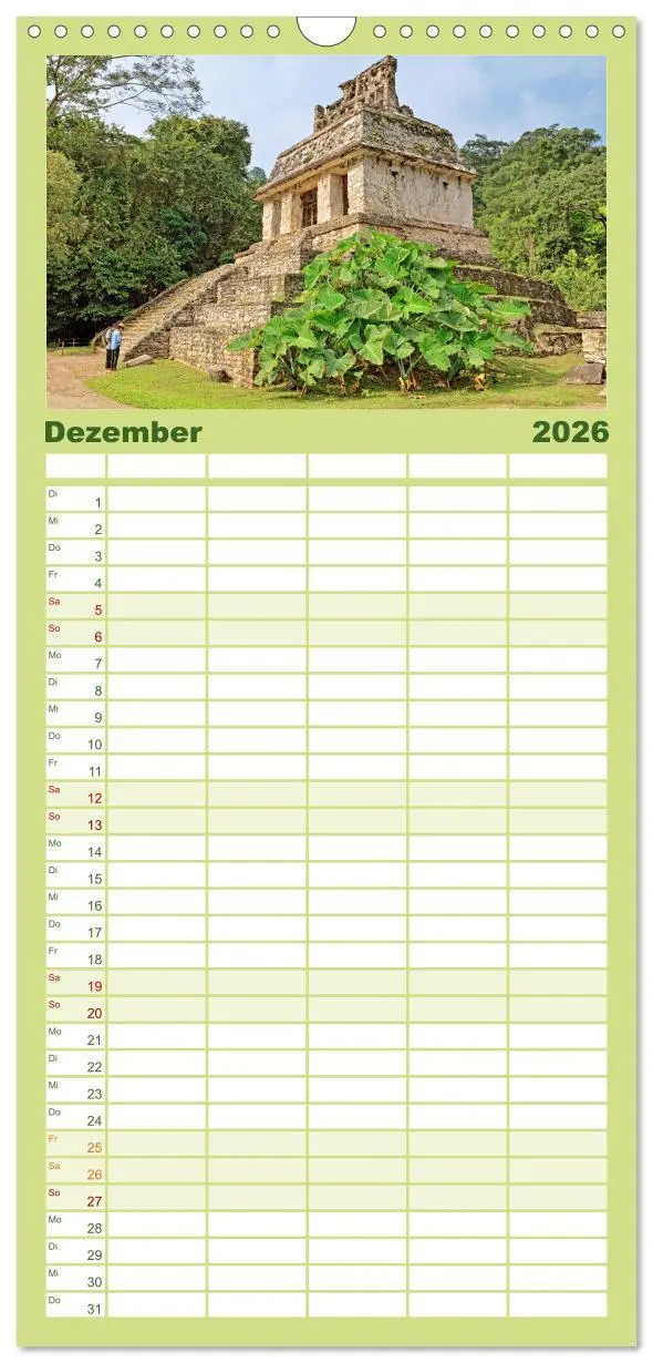 Bild: 9783516498967 | Familienplaner 2026 - Mexiko: Natur mit Geschichte mit 5 Spalten...
