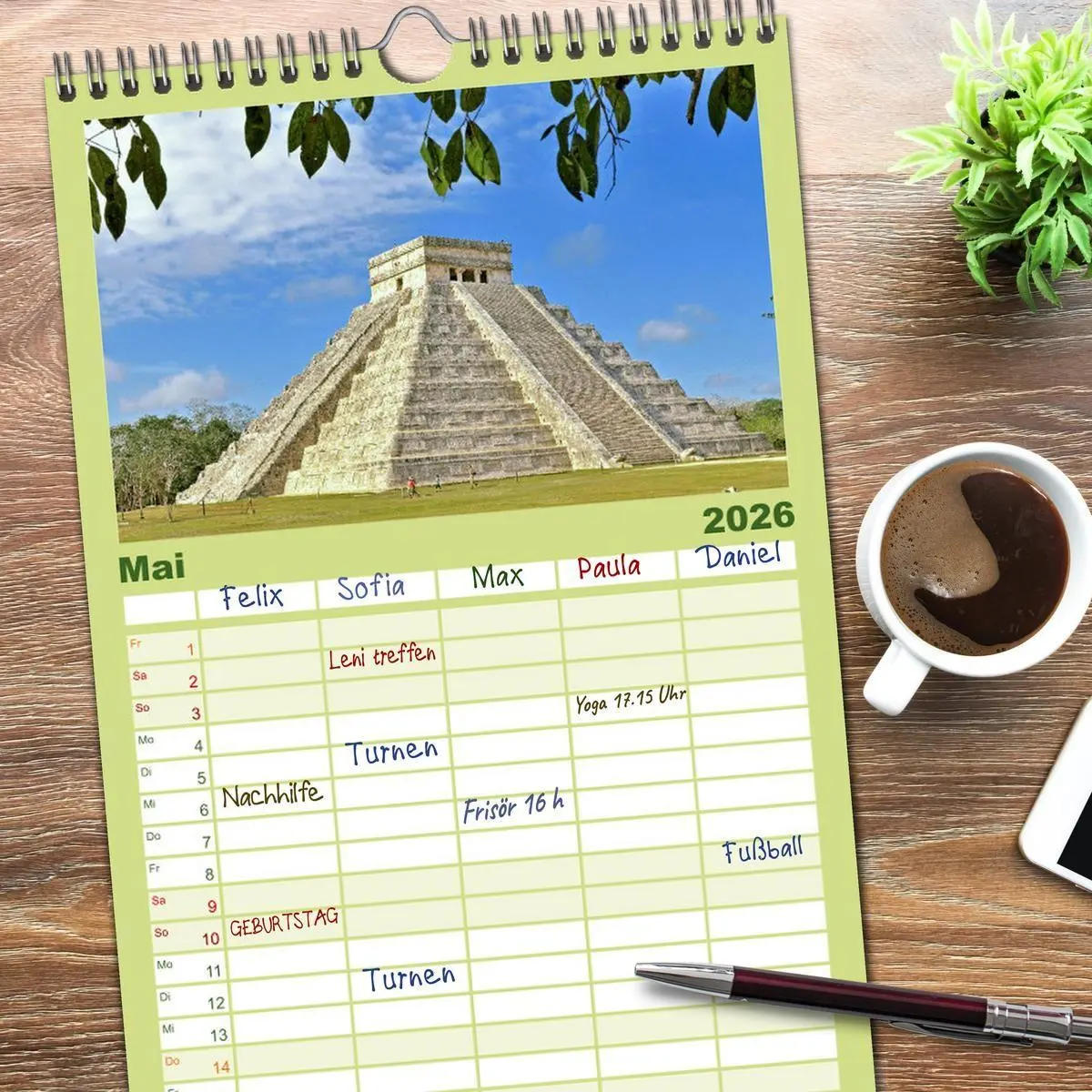 Bild: 9783516498967 | Familienplaner 2026 - Mexiko: Natur mit Geschichte mit 5 Spalten...