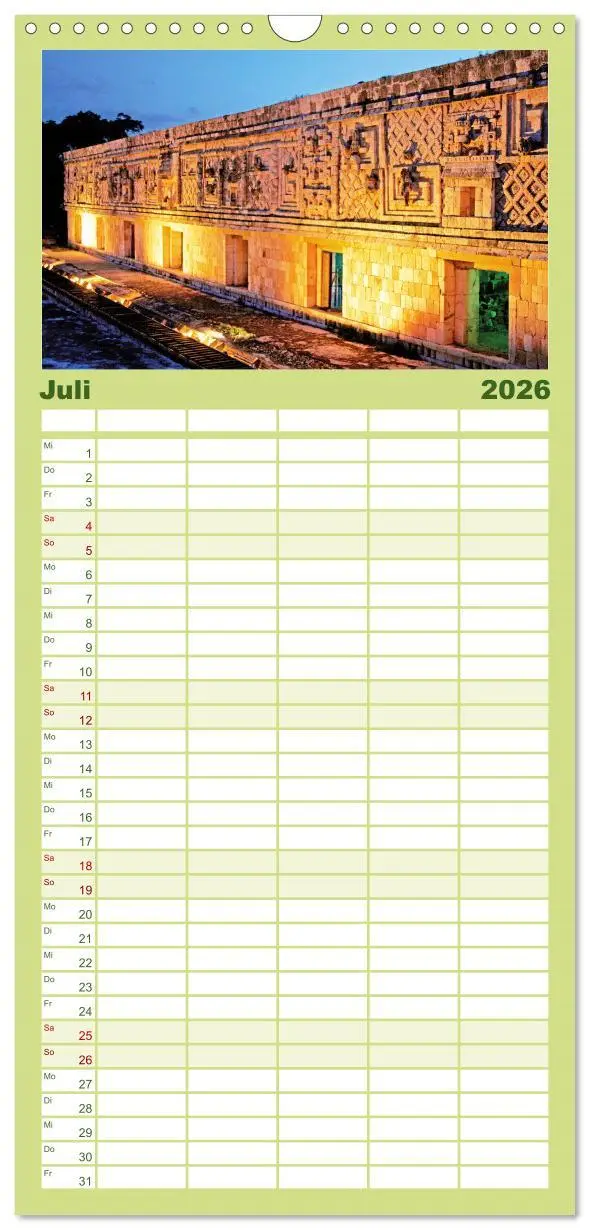 Bild: 9783516498967 | Familienplaner 2026 - Mexiko: Natur mit Geschichte mit 5 Spalten...