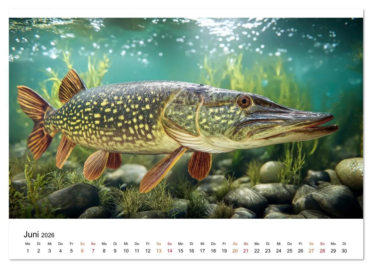 Bild: 9783516638967 | Jagd auf den Hecht (Wandkalender 2026 DIN A2 quer), CALVENDO...