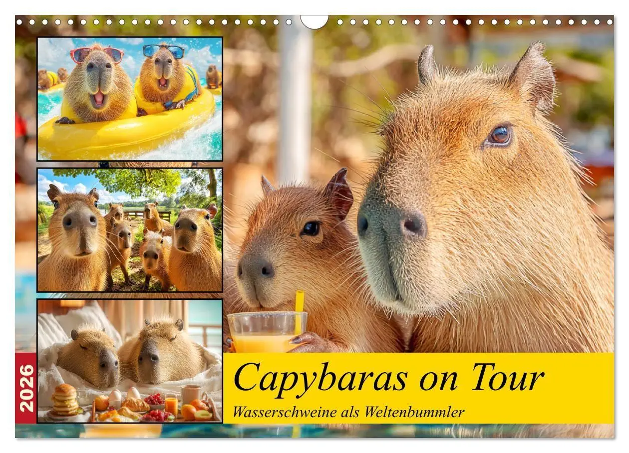 Cover: 9783516708967 | Capybaras on Tour. Wasserschweine als Weltenbummler (Wandkalender...