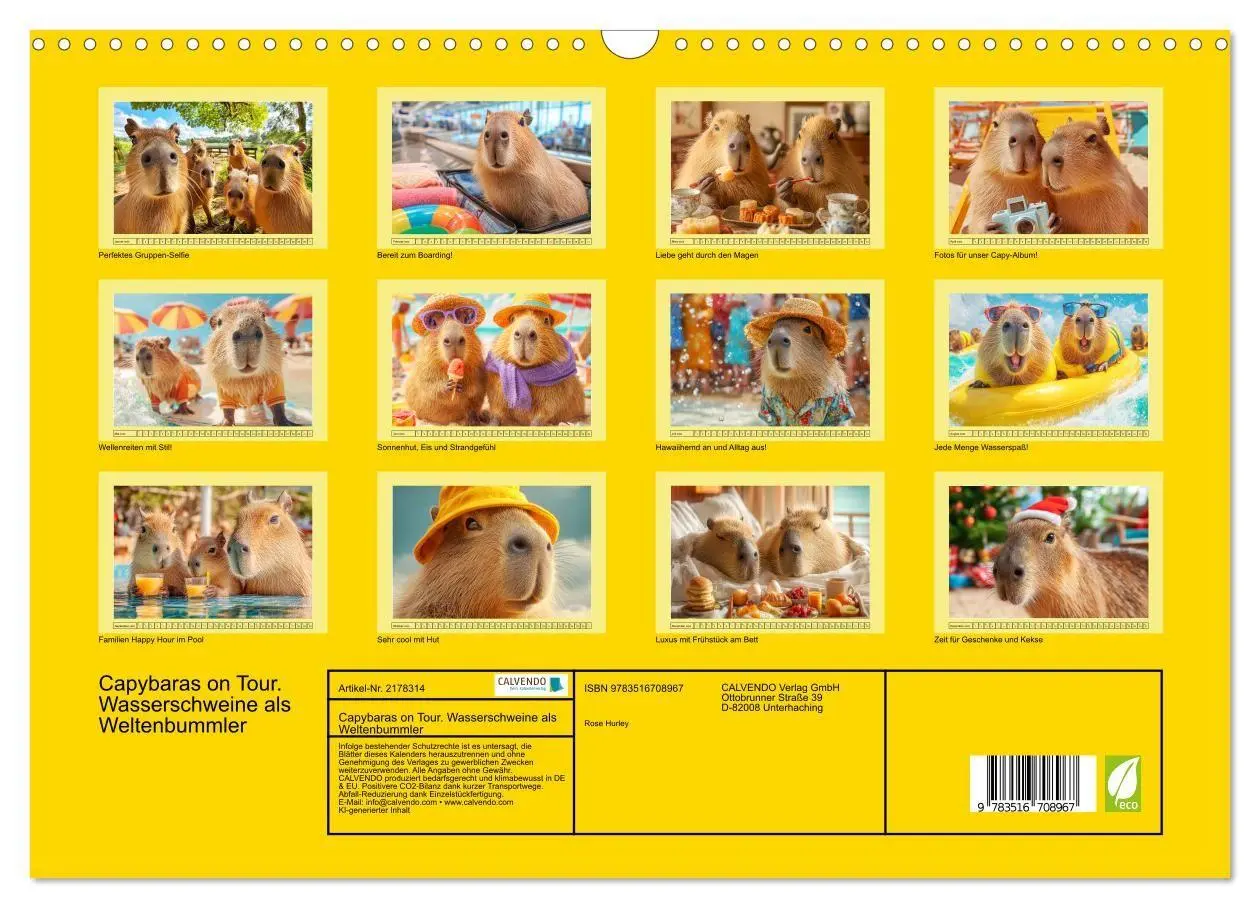 Bild: 9783516708967 | Capybaras on Tour. Wasserschweine als Weltenbummler (Wandkalender...