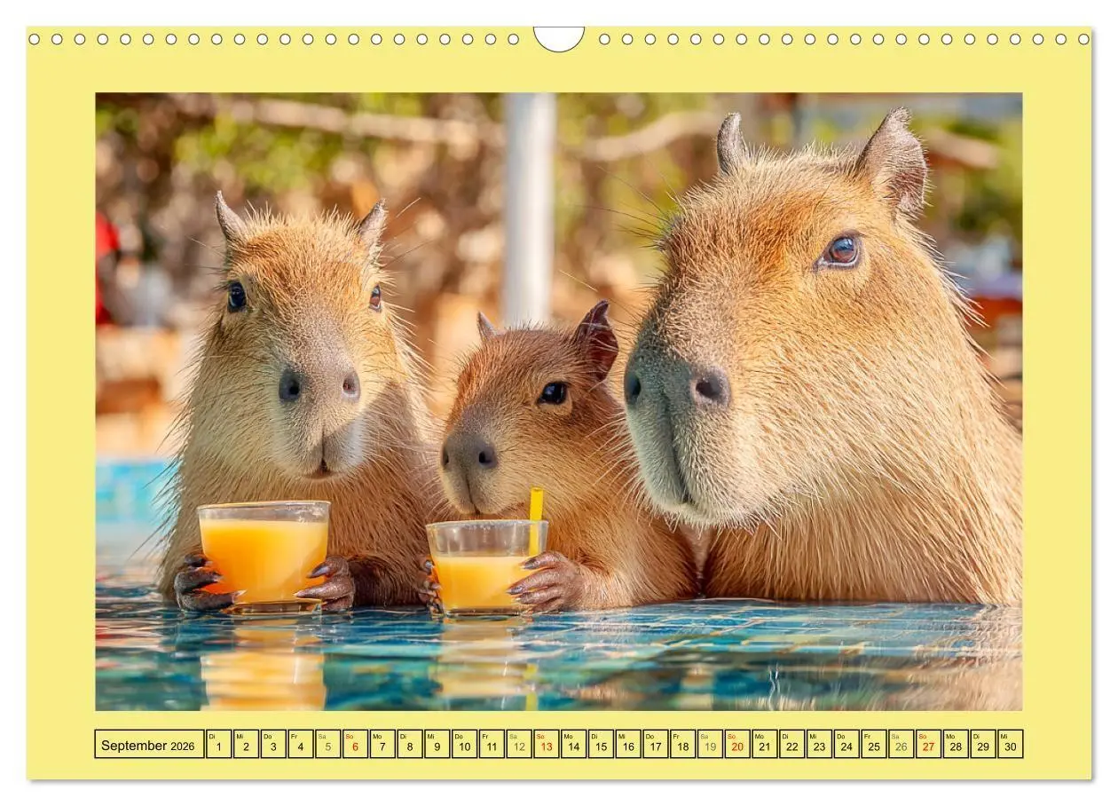Bild: 9783516708967 | Capybaras on Tour. Wasserschweine als Weltenbummler (Wandkalender...