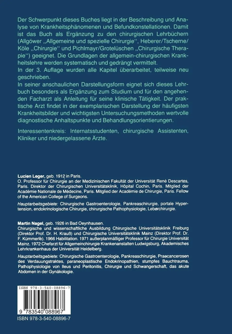 Rückseite: 9783540088967 | Chirurgische Diagnostik | Krankheitslehre und Untersuchungstechnik