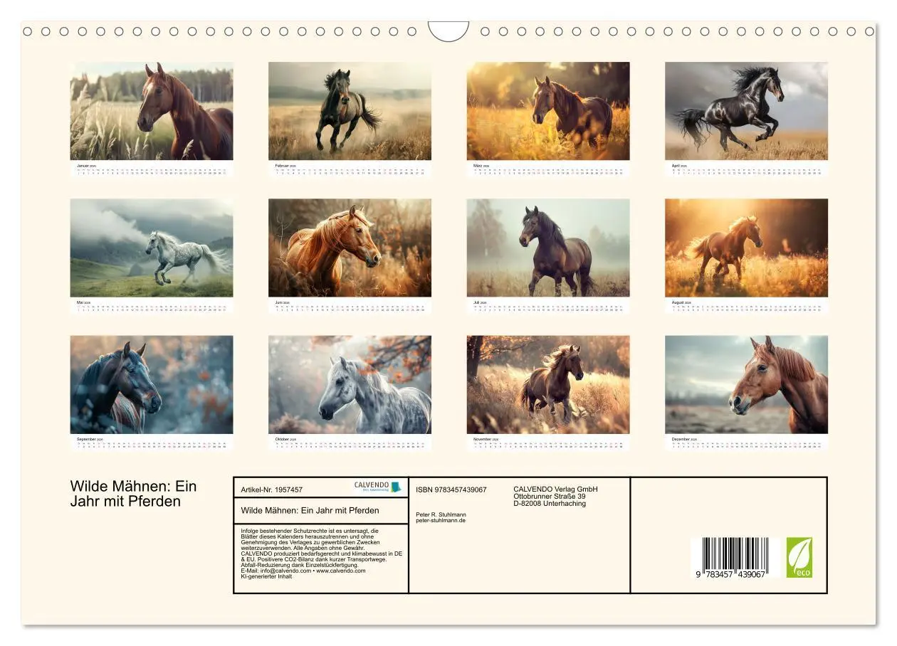 Bild: 9783457439067 | Wilde Mähnen: Ein Jahr mit Pferden (Wandkalender 2026 DIN A3 quer),...