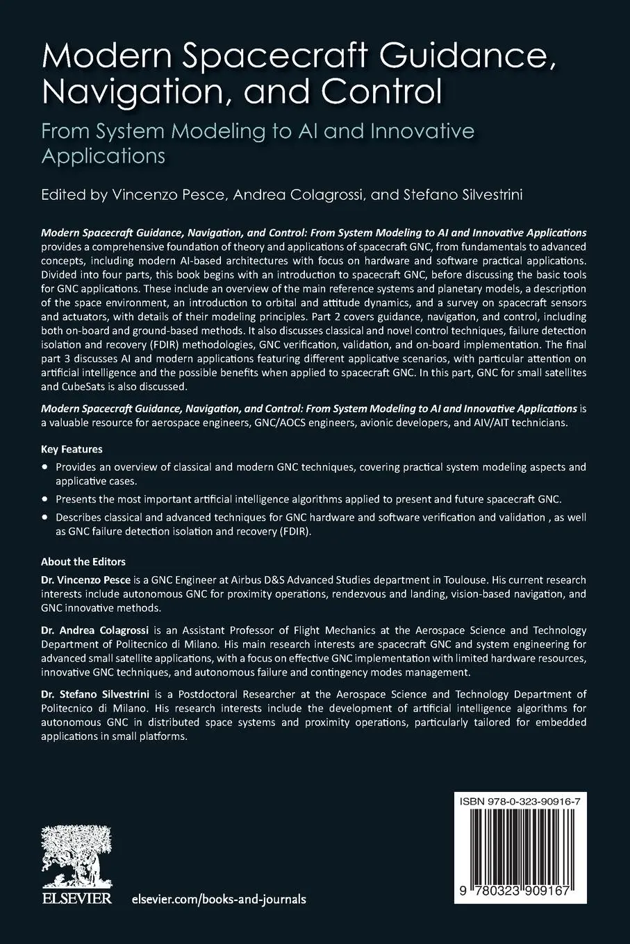 Rückseite: 9780323909167 | Modern Spacecraft Guidance, Navigation, and Control | Pesce (u. a.)