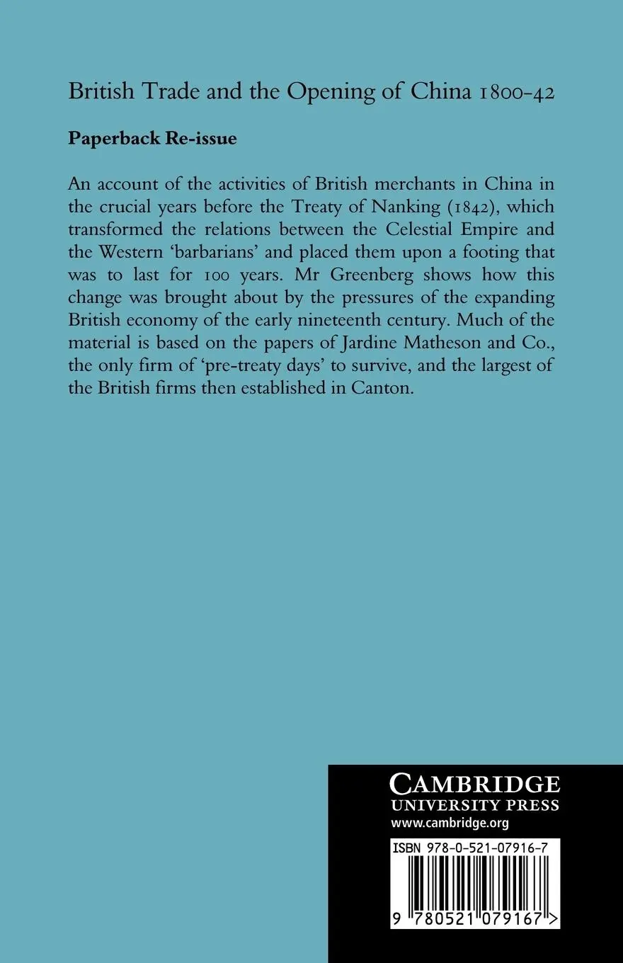 Rückseite: 9780521079167 | British Trade and the Opening of China 1800 42 | Michael Greenberg