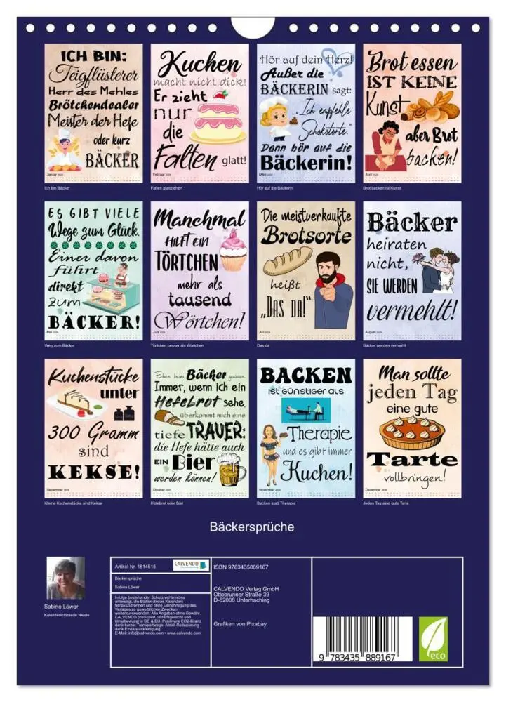 Bild: 9783435889167 | Bäckersprüche (Wandkalender 2025 DIN A4 hoch), CALVENDO Monatskalender