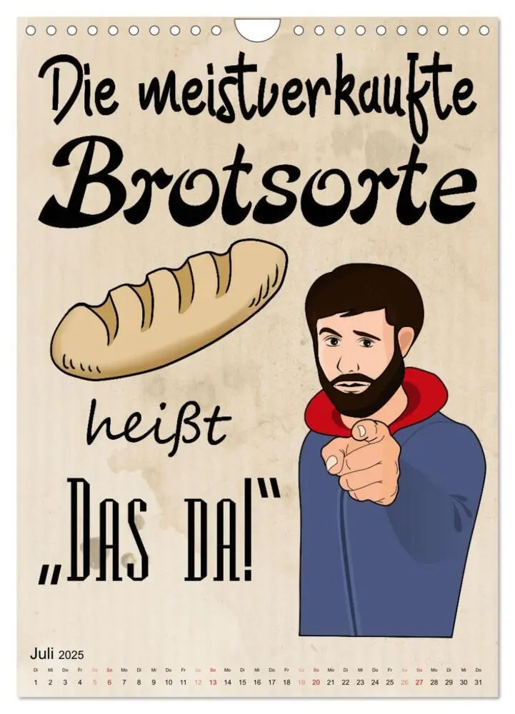 Bild: 9783435889167 | Bäckersprüche (Wandkalender 2025 DIN A4 hoch), CALVENDO Monatskalender