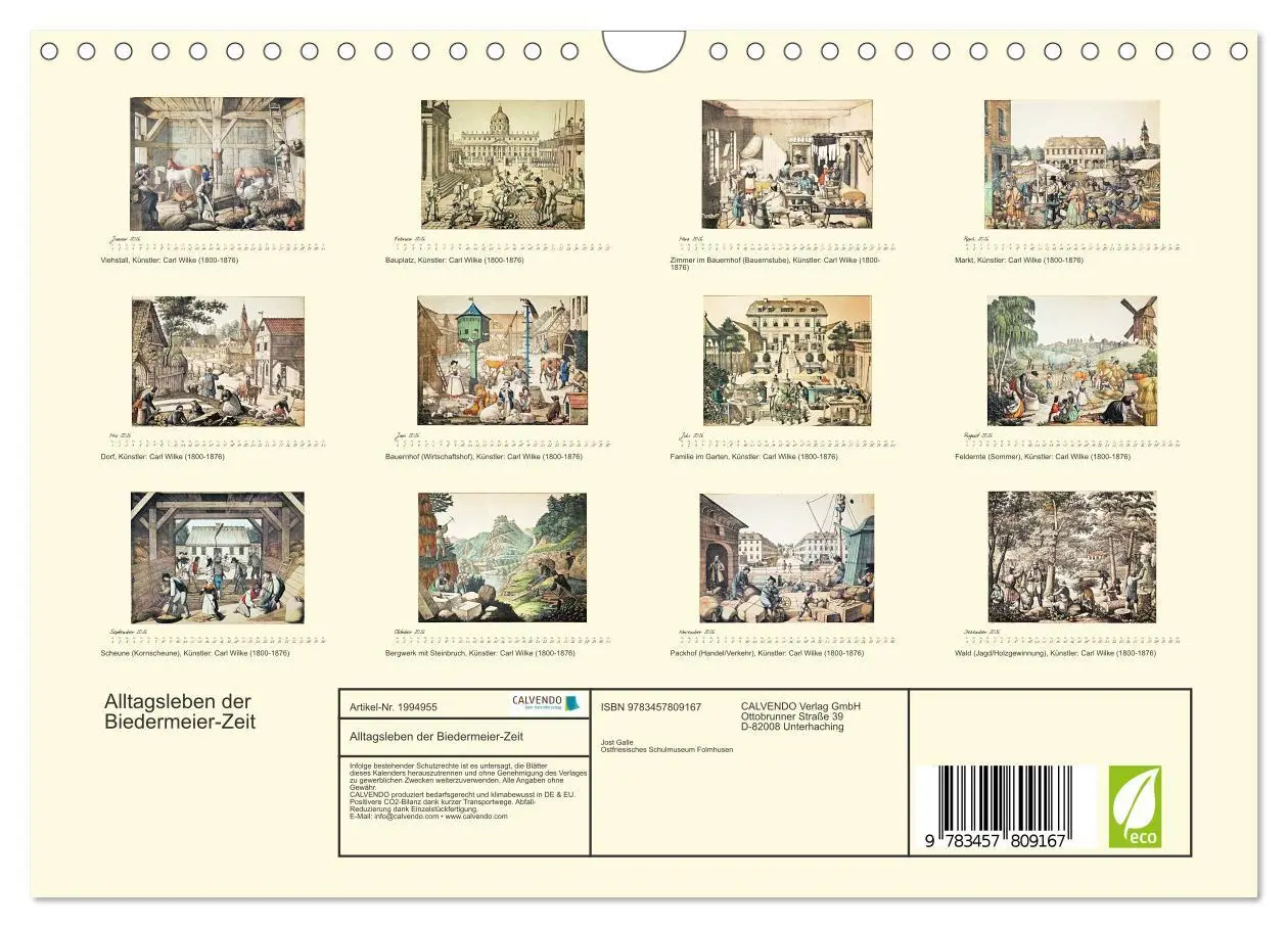 Bild: 9783457809167 | Alltagsleben der Biedermeier-Zeit (Wandkalender 2026 DIN A4 quer),...