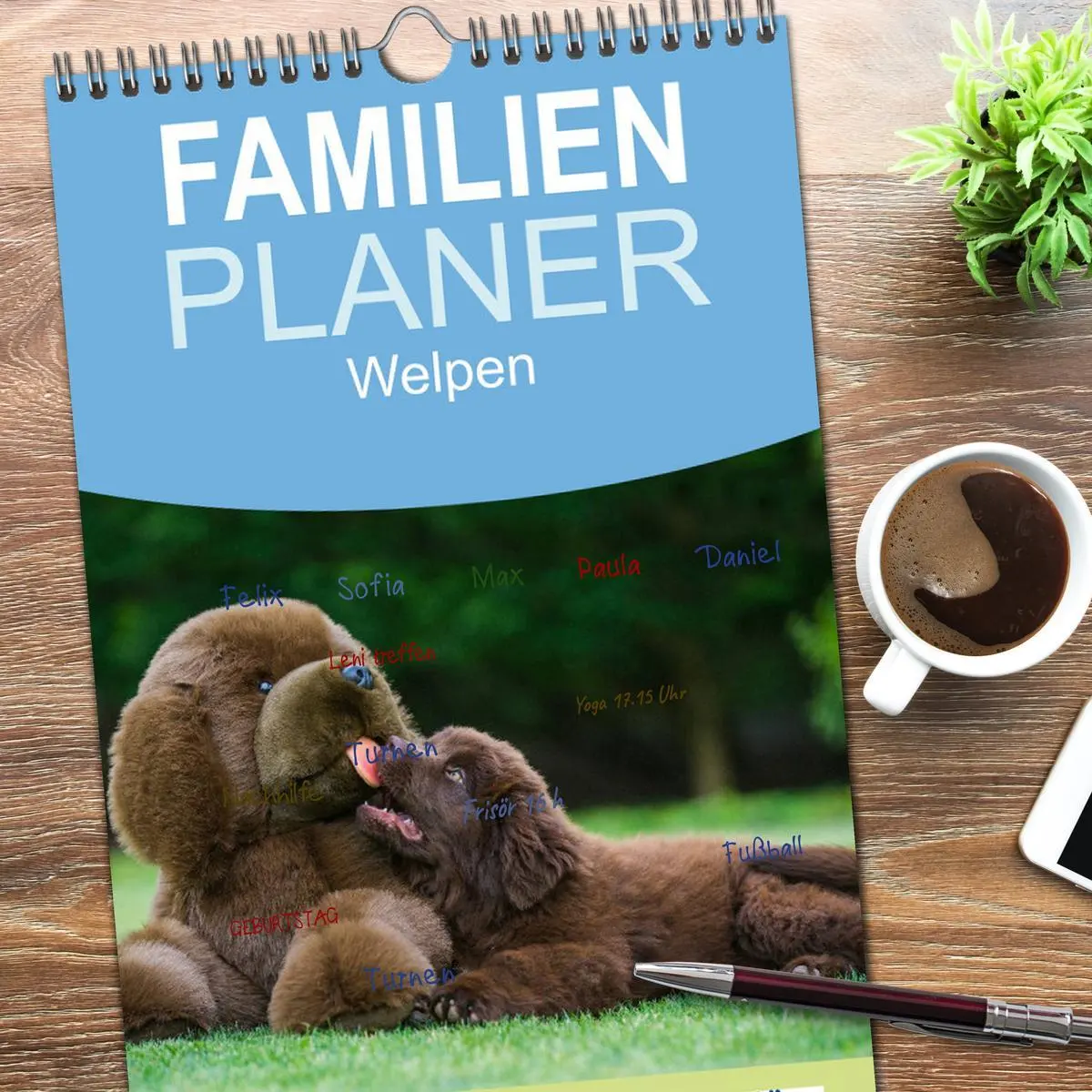Bild: 9783516519167 | Familienplaner 2026 - Welpen 2026 mit 5 Spalten (Wandkalender, 21 x...