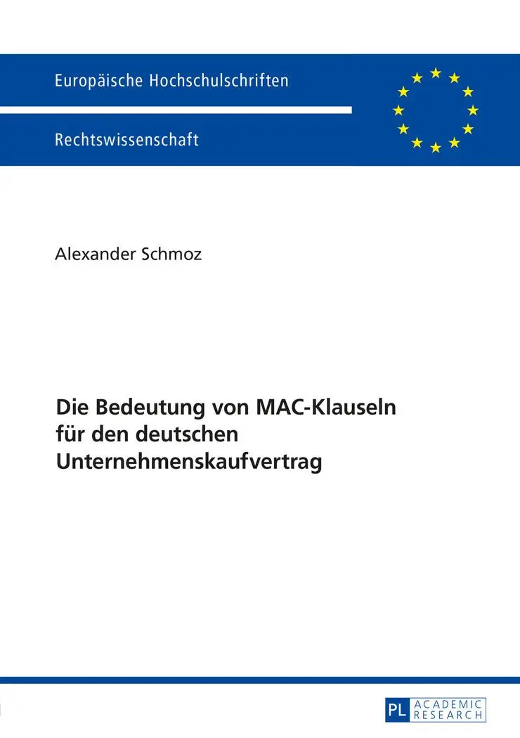 Cover: 9783631669167 | Die Bedeutung von MAC-Klauseln für den deutschen...