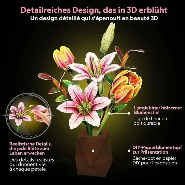 Bild: 7640409429267 | CUBICFUN - 3D Puzzle Pflanzent. Tulpe und Lilie 103 | Spiel | 660871