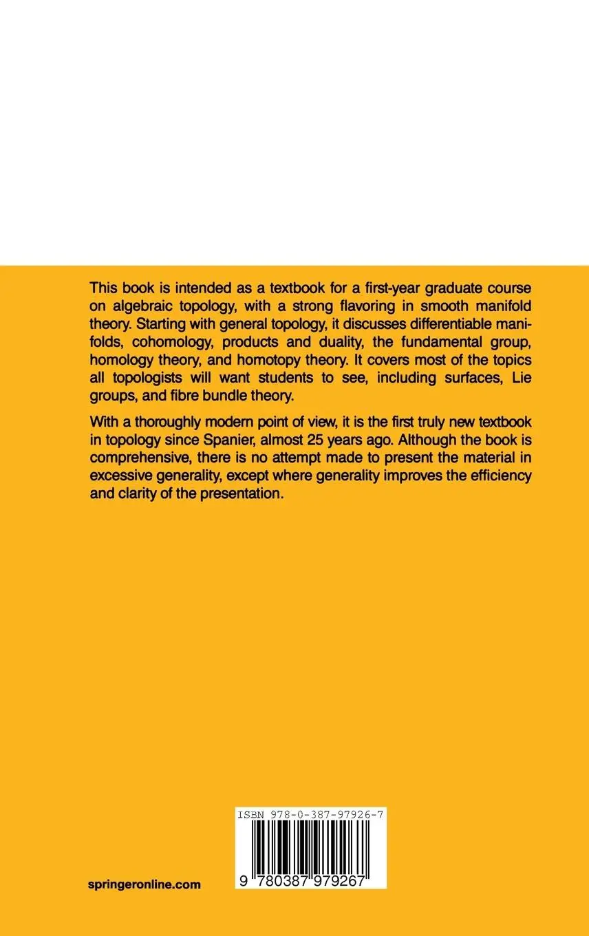 Rückseite: 9780387979267 | Topology and Geometry | Glen E. Bredon | Buch | xiv | Englisch | 1993