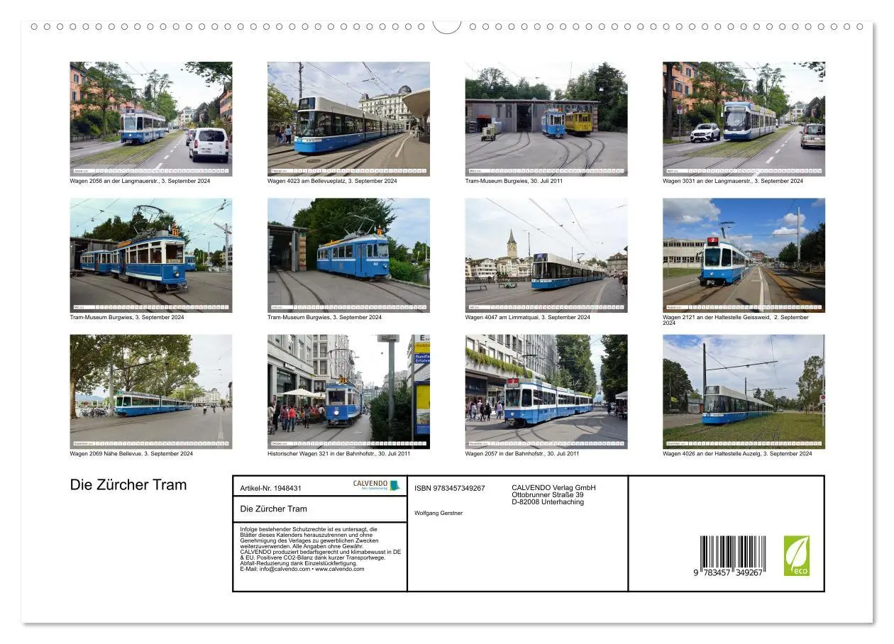 Bild: 9783457349267 | Die Zürcher Tram (hochwertiger Premium Wandkalender 2026 DIN A2...