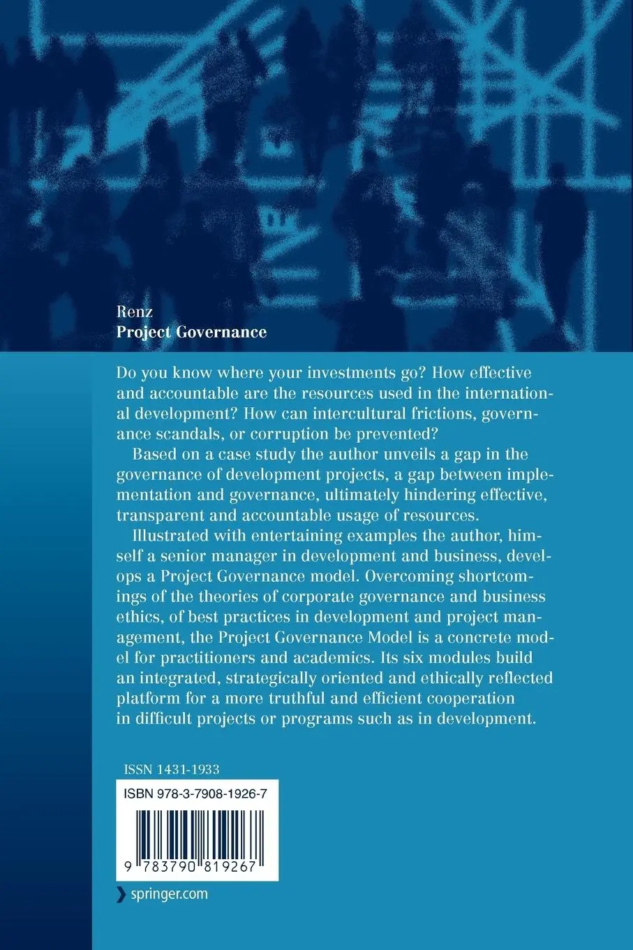 Rückseite: 9783790819267 | Project Governance | Patrick S. Renz | Taschenbuch | xvi | Englisch