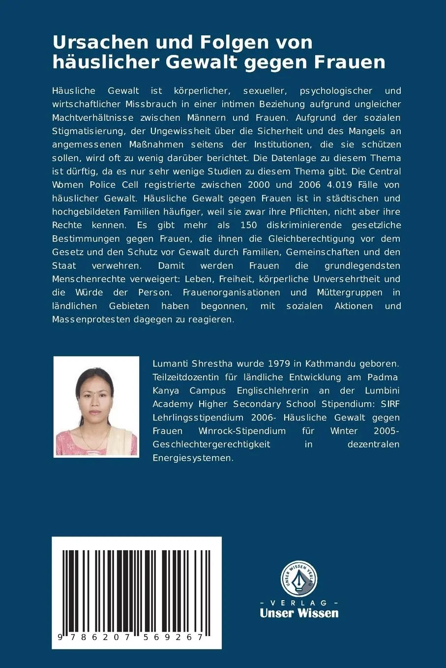 Rückseite: 9786207569267 | Ursachen und Folgen von häuslicher Gewalt gegen Frauen | Shrestha
