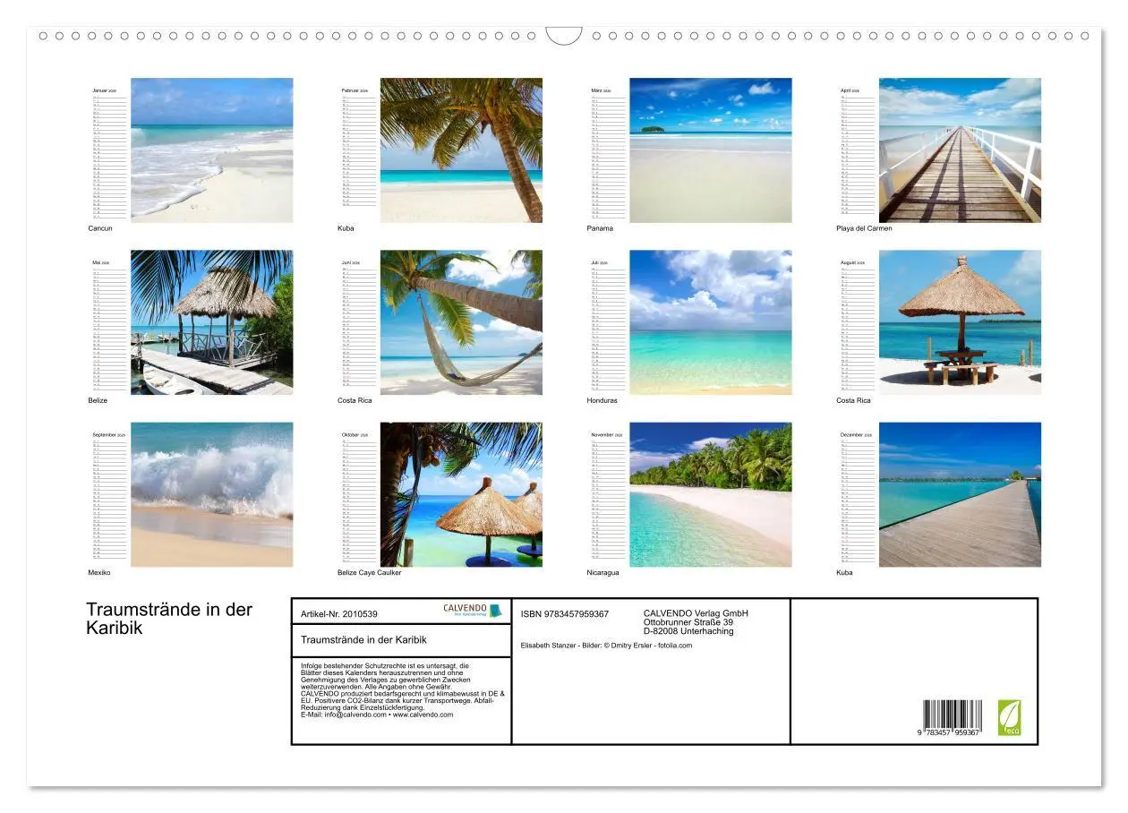 Bild: 9783457959367 | Traumstrände in der Karibik (Wandkalender 2026 DIN A2 quer),...