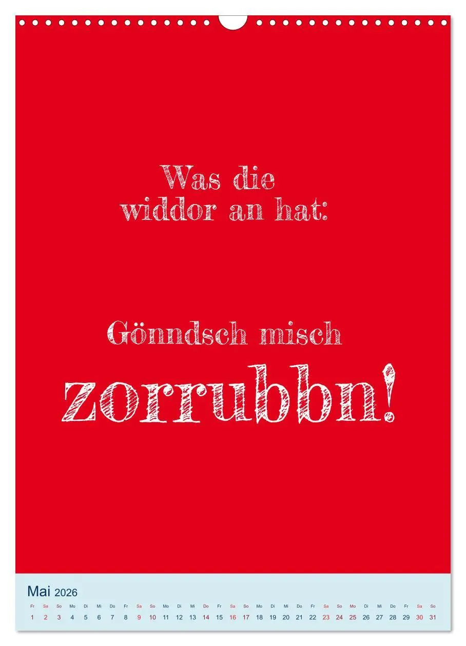 Bild: 9783516359367 | Humorvoller Mundartkalender Sachsen (Wandkalender 2026 DIN A3...