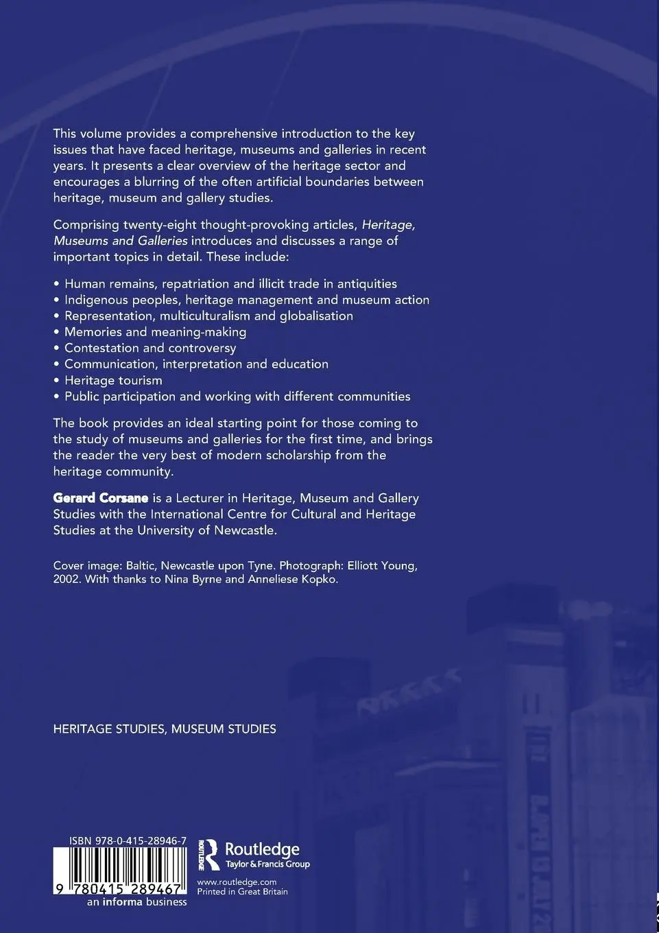 Rückseite: 9780415289467 | Heritage, Museums and Galleries | An Introductory Reader | Corsane