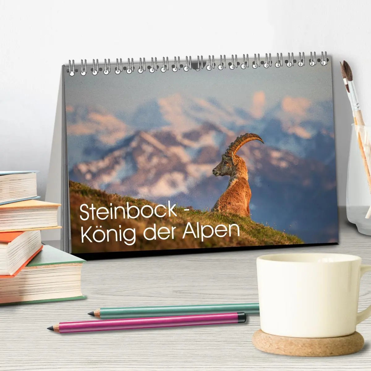 Bild: 9783457499467 | Steinbock - König der Alpen (Tischkalender 2026 DIN A5 quer),...