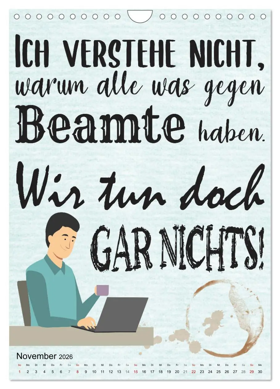 Bild: 9783516349467 | Beamten-Sprüche (Wandkalender 2026 DIN A4 hoch), CALVENDO...