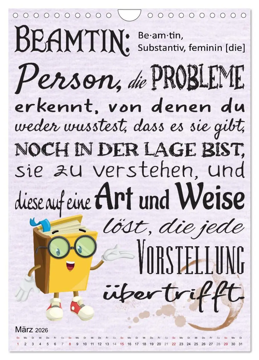Bild: 9783516349467 | Beamten-Sprüche (Wandkalender 2026 DIN A4 hoch), CALVENDO...