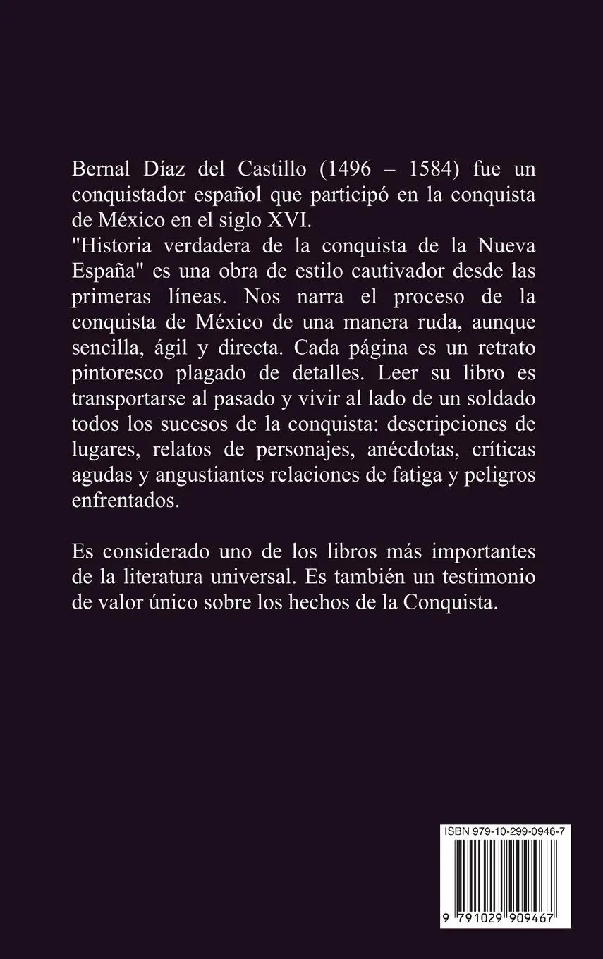 Rückseite: 9791029909467 | Historia verdadera de la conquista de la Nueva España | Castillo