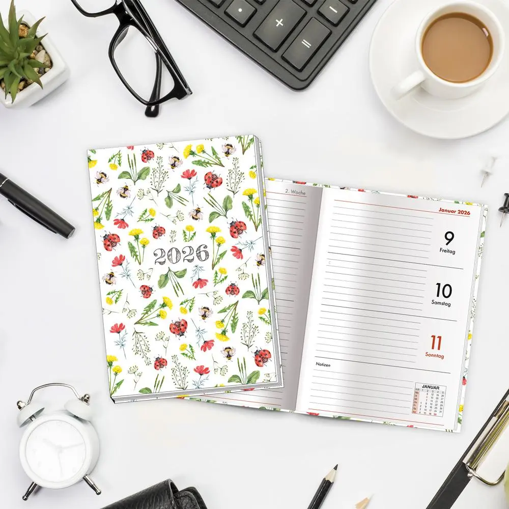 Bild: 4251901509567 | Trötsch Taschenkalender A6 Marienkäfer 2026 | Wochenkalender | KG