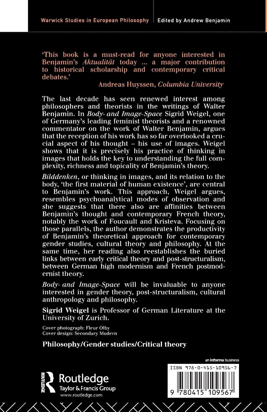 Rückseite: 9780415109567 | Body-and Image-Space | Re-Reading Walter Benjamin | Sigrid Weigel