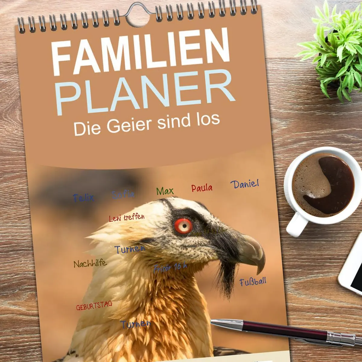 Bild: 9783516649567 | Familienplaner 2026 - Die Geier sind los mit 5 Spalten...