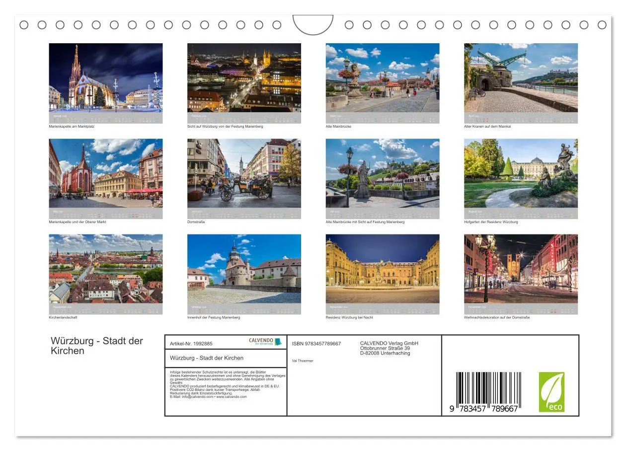 Bild: 9783457789667 | Würzburg - Stadt der Kirchen (Wandkalender 2026 DIN A4 quer),...