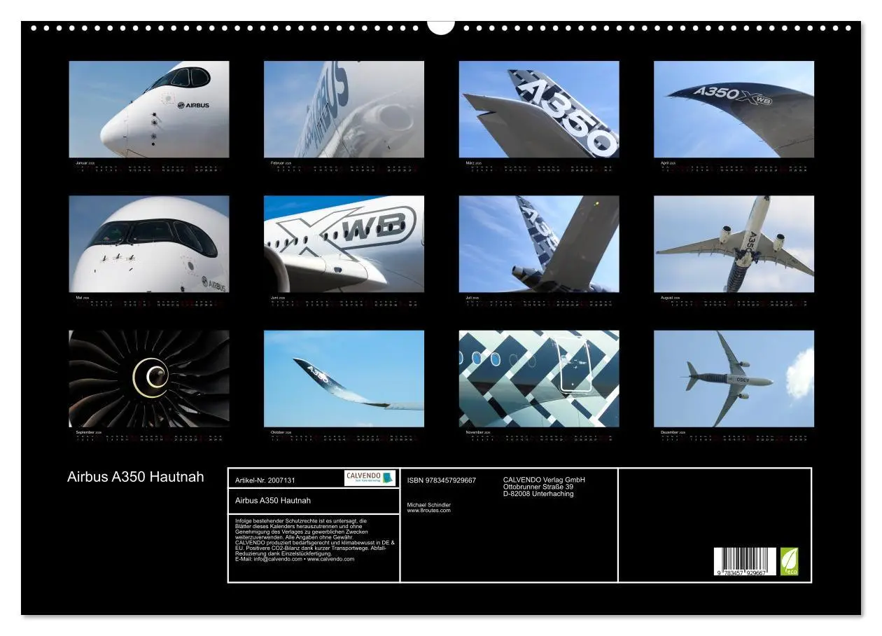 Bild: 9783457929667 | Airbus A350 Hautnah (Wandkalender 2026 DIN A2 quer), CALVENDO...