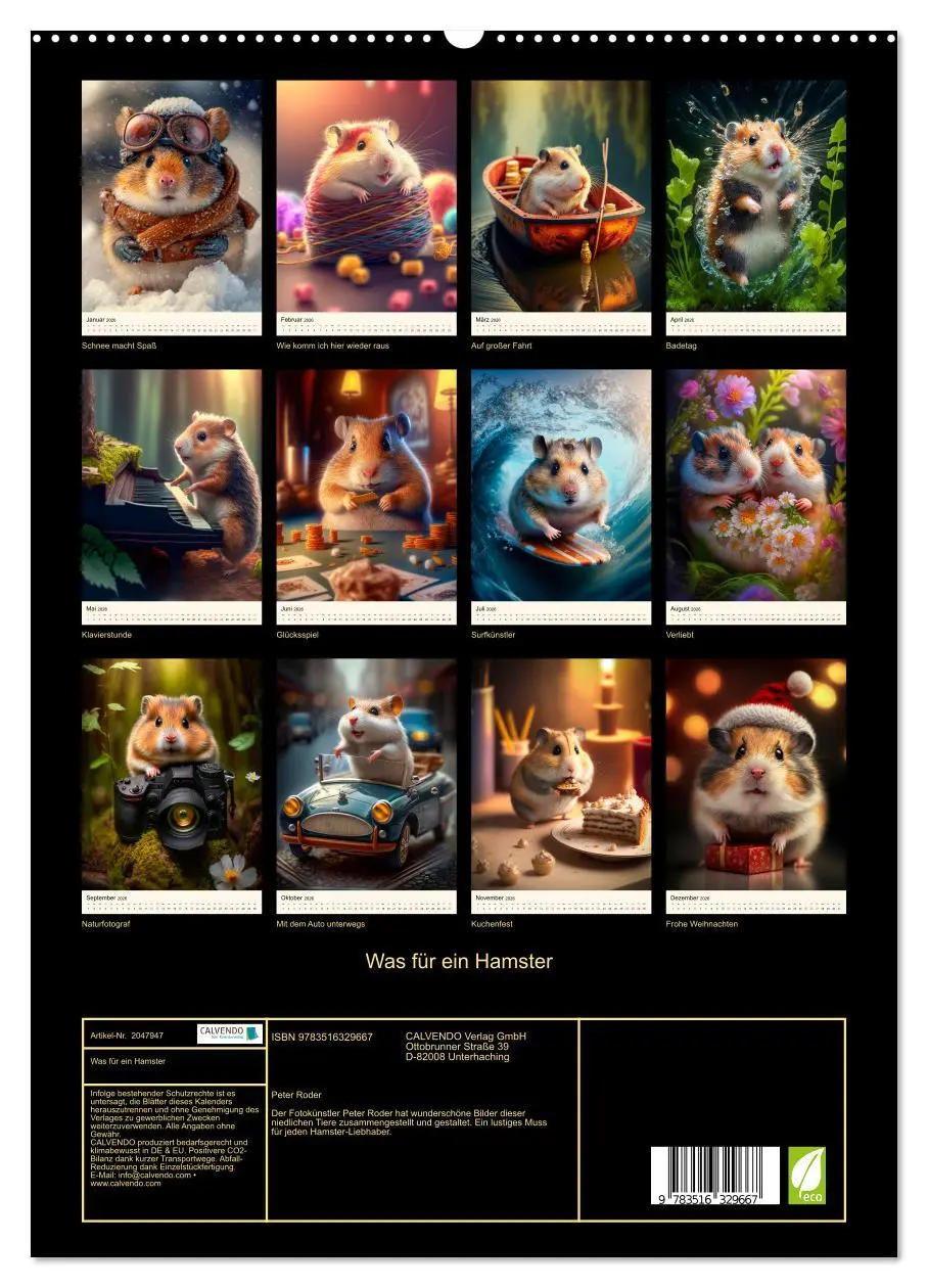 Bild: 9783516329667 | Was für ein Hamster (hochwertiger Premium Wandkalender 2026 DIN A2...