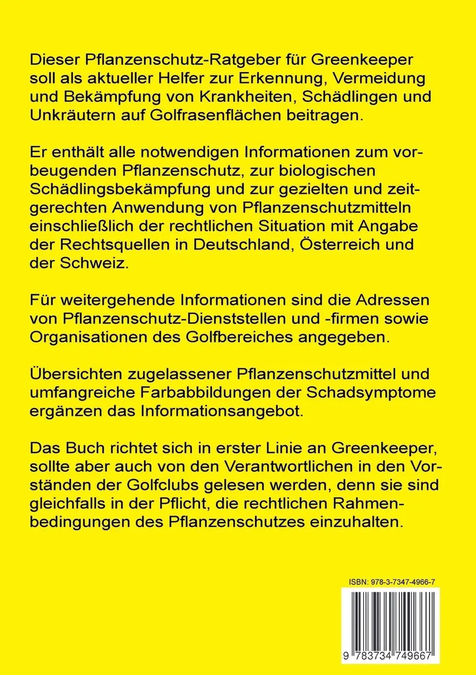 Rückseite: 9783734749667 | Golfplatzpflege - Pflanzenschutz-Ratgeber für Greenkeeper | Meyer