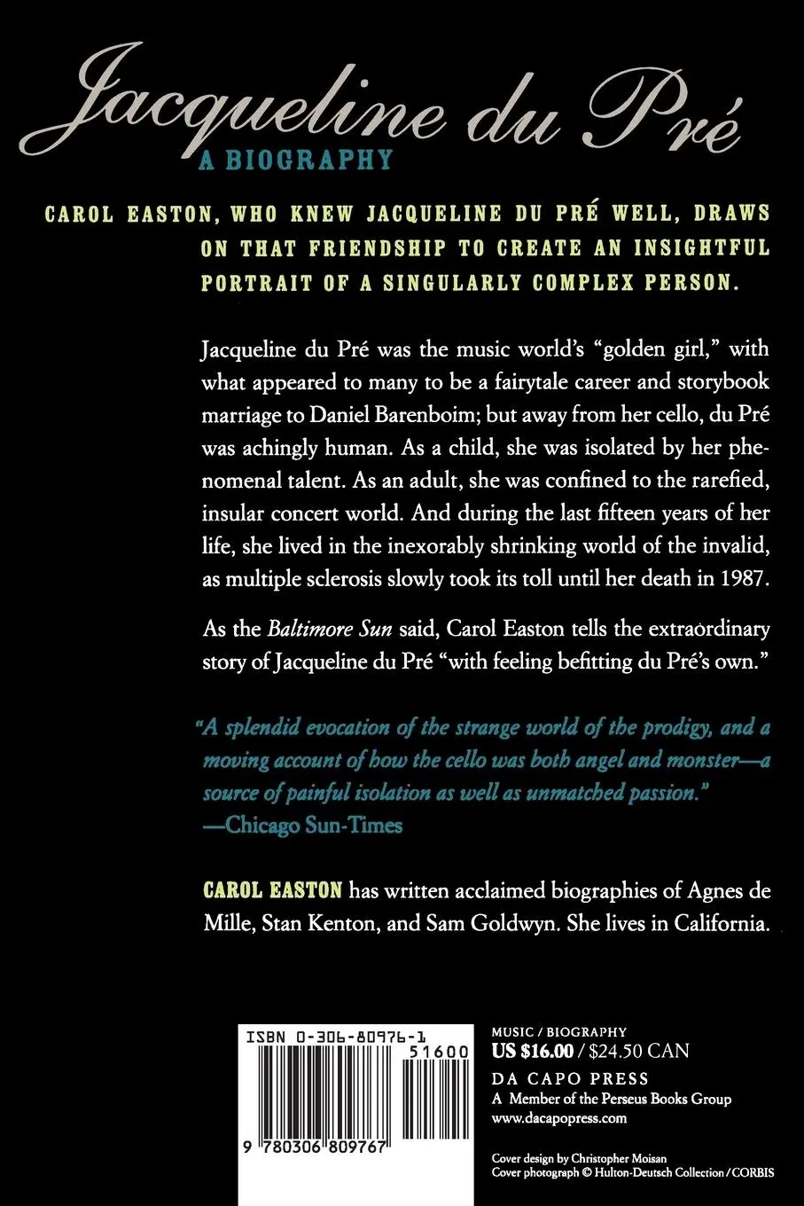 Rückseite: 9780306809767 | Jacqueline Du Pre | A Biography | Carol Easton | Taschenbuch | 2000